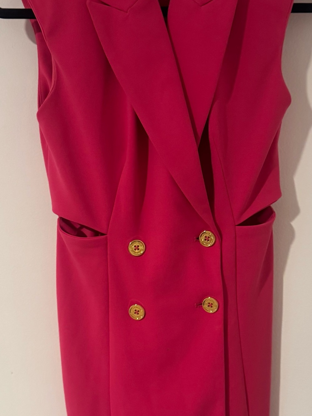Calvin Klein Fuchsia Pink Double-Breasted Sleeveless Dress